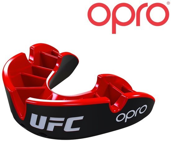 Opro Gebitsbeschermer Silver UFC Zwart/Rood Junior