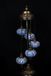 Halay Turkse lamp - staande lamp - blauw - 5 bollen - handgemaakt mozaïek glas