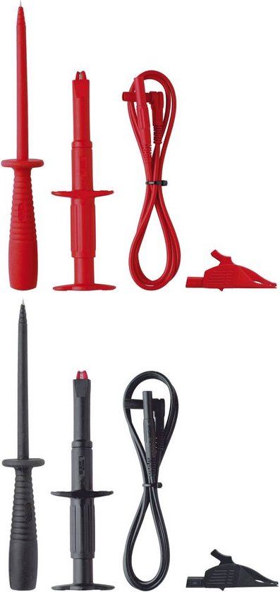 Benning TA 3 Veiligheidsmeetsnoerenset Banaanstekker 4 mm 1.00 m Rood, Zwart
