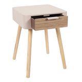 CMP Nachtkastje met 1 lade van hout, polyester, nude roze, 35 x 48 x 40 cm