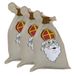 Haza Sinterklaas thema strooizak voor snoep - 3x - katoen - 35 x 60 cm - Sint en Piet strooigoed zakken