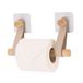 Tendance Porte-rouleau de papier toilette mural - adhésif - beige - bambou/cuir synthétique - sans perçage