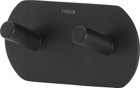 Tiger Rondo Handdoekhaak Dubbel Mat Zwart