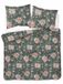 KARO Luxe Coton Percale Linge de lit 220x200cm avec Bordure - Fleurs Vertes