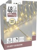 Merkloos / Sans marque Draadverlichting lichtsnoer - 2x - 48 lampjes - warm wit - op batterij - 360 cm