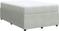 vidaXL Boxspringbed met pocketveringmatras, fluweel, lichtgrijs, 120x200 cm