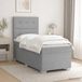 Maison Exclusive Lit à lattes avec sommier intégré et matelas, avec tête de lit, en tissu gris clair, modèle simple