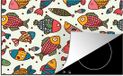 Merkloos KitchenYeah® Inductie beschermer 77x51 cm - Zee - Vis - Zeedieren - Inductie beschermer