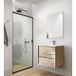 Saniclass Prime Essential Badkamermeubelset - 60x55x46cm - 1 ovale wasbak wit - 1 kraangat - 2 lades - rechthoekige spiegel - licht eiken