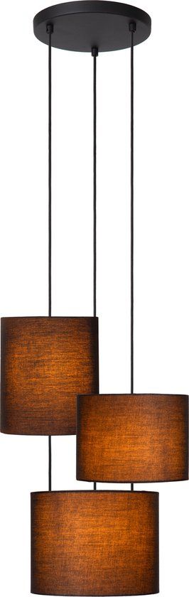 Lucide MAYA - Hanglamp - Ø 46 cm - 3xE27 - Zwart - Zwart