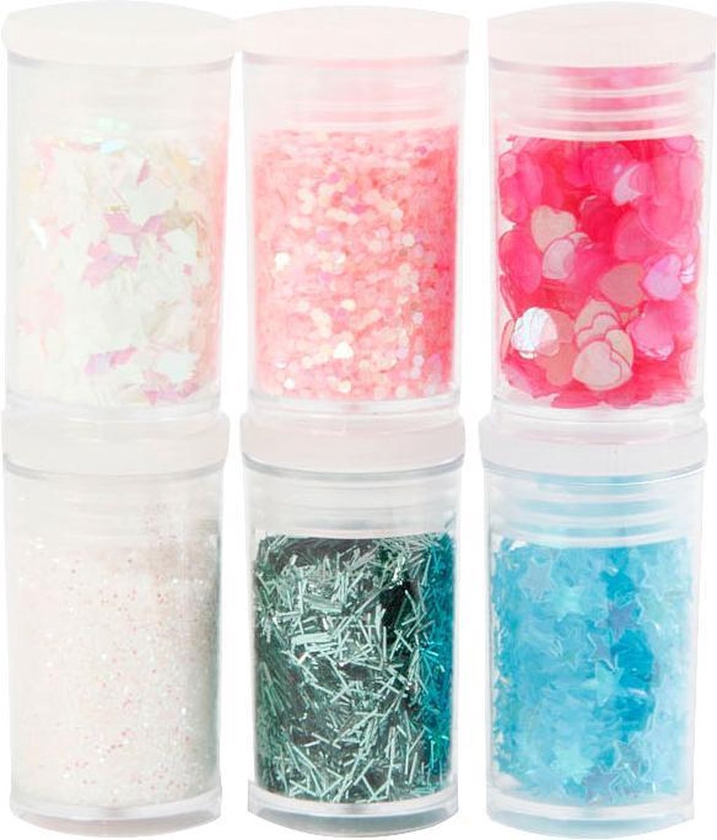 Creativ company Glitters en Pailletten, 6x5 gram