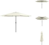 vidaXL Parasol met metalen paal 390 cm zandwit