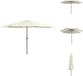 vidaXL Parasol met metalen paal 390 cm zandwit