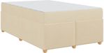 vidaXL Bedframe met matras Crème 120 x 190 cm Stof
