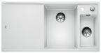 BLANCO AXIA III 6 S-F, SILGRANIT® PuraDur®, wit, spoelbak rechts, met afvoerbediening, inclusief houten snijplank