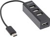 InLine USB hub (USB-C) | 4x USB-A | USB2.0 | compact | 0,15 meter