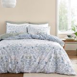 Bianca Hedgerow Hopper Draaddichtheid 200, katoen, eenpersoons dekbedovertrekset met kussensloop, blauw