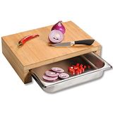 Kesper snijplank met opvangbak, bamboe, 37,5 x 27,5 x 9,5 cm, bruin