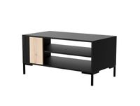 Table basse noire et bois 100 x 55 cm
