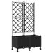 vidaXL Tuinsteker met schutting en wielen 2 st Zwart 80 x 40 x 149 cm