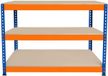 MonsterShop S-rax Werkbank 3 Planken - Blauw/Oranje - 120x60x90 cm - Schroefloos