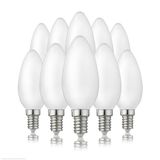 hellum Set van 10 kaarslampen E14 LED, LED-lampen E14 warm wit met 470 lumen, helder, C35, warm wit vervangt 40 watt gloeilamp, 2700 Kelvin 220230