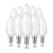 hellum Set van 10 kaarslampen E14 LED, LED-lampen E14 warm wit met 470 lumen, helder, C35, warm wit vervangt 40 watt gloeilamp, 2700 Kelvin 220230