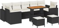 vidaXL Tuinbank Set met kussen 13 pcs Beige en Crème poly rattan