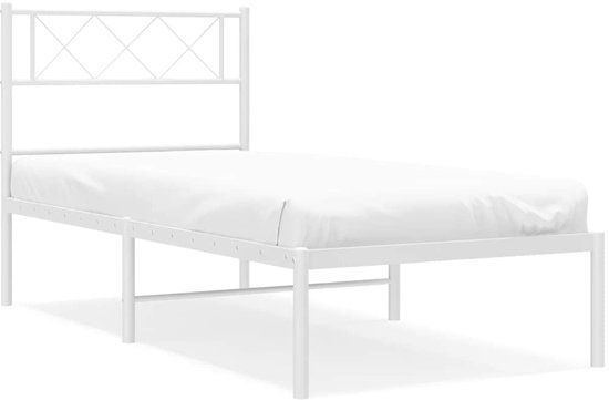 vidaXL Bedframe Metaal Wit 100x190 cm