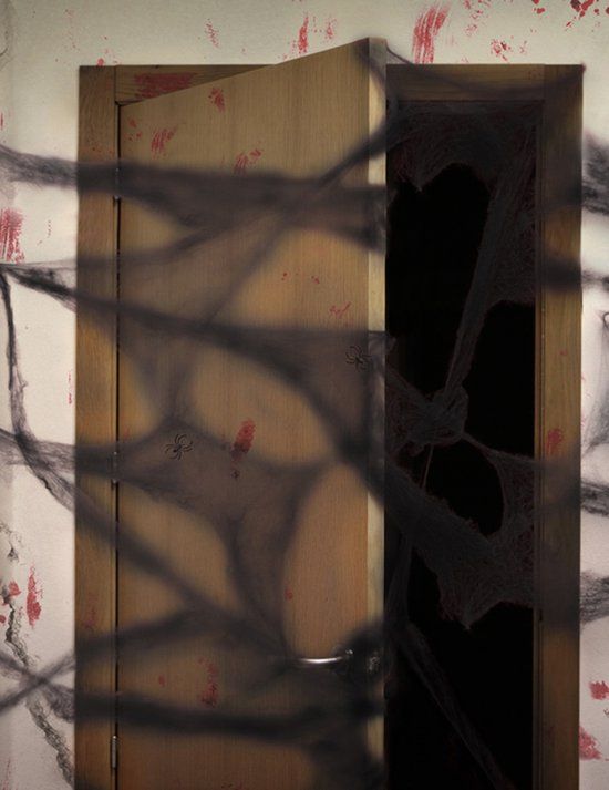 ATOSA - Zwarte spinnenweb met spinnen Halloween