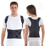 TOROS-GROUP Comfort Houding Corrector en rugsteunriem, 100% katoenen voering, XL, taille/riem 101-110 cm, zwart