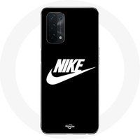 Nike Etui voor Oppo A74 Nike Logo witte achtergrond Zwart Maniacase