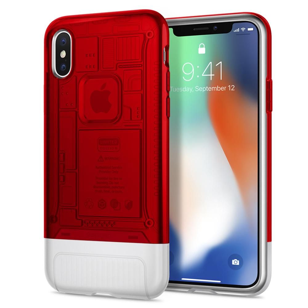 Spigen Classic C1 Rood Polycarbonaat, Thermoplastic polyurethaan (TPU) iPhone X