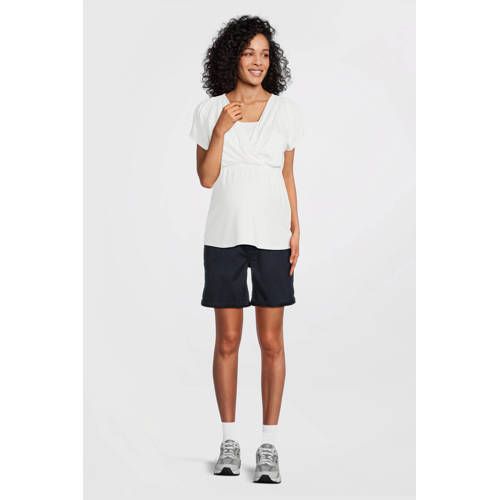 LOVE2WAIT regular waist zwangerschaps casual short donkerblauw