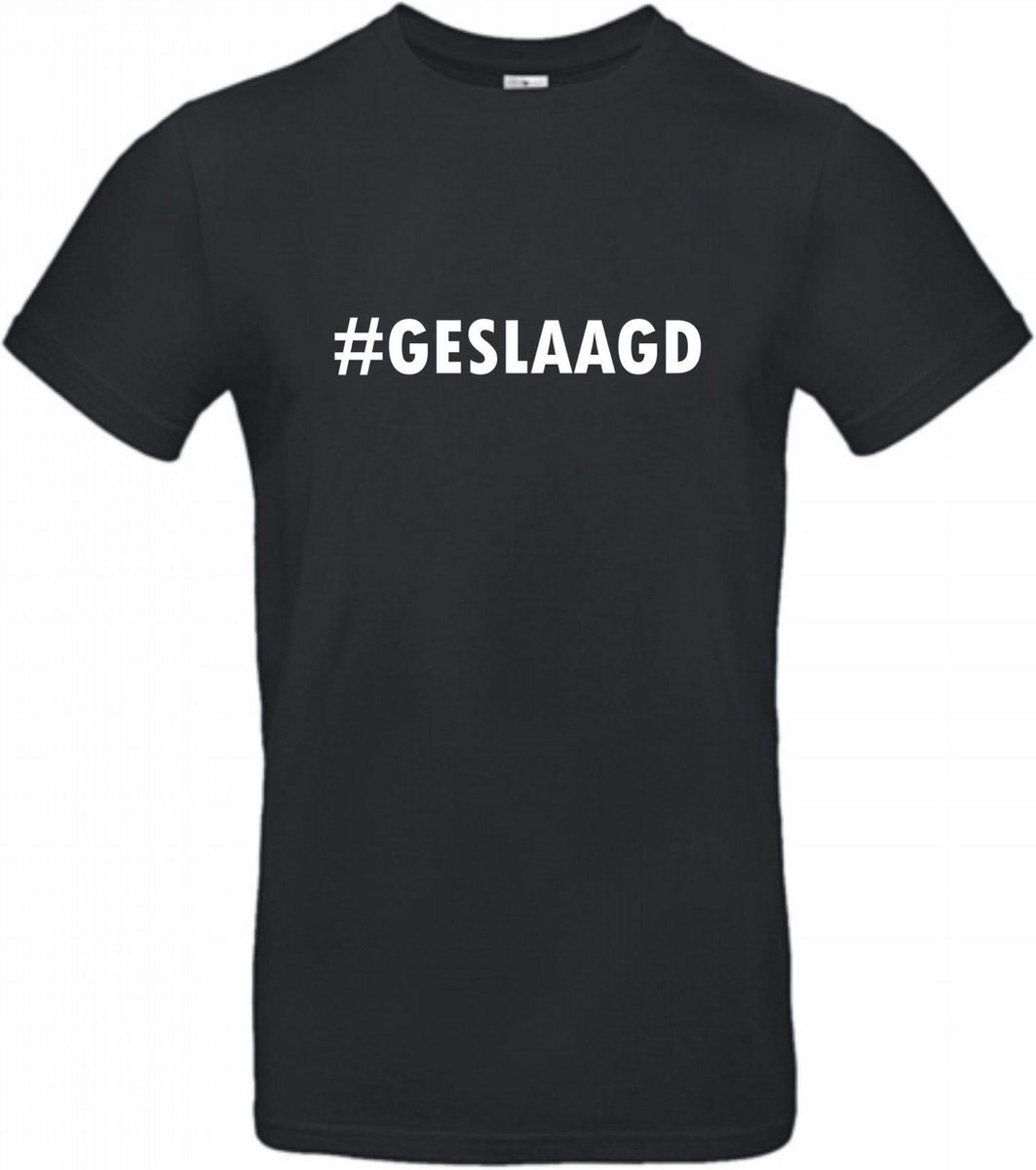 B&C Geslaagd cadeau - T-shirt #GESLAAGD - XL - Zwart