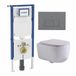 QeramiQ Dely Swirl Toiletset - 36.3x51.7cm - Geberit UP720 Duofix Sigma inbouwreservoir - slim zitting - bedieningsplaat licht gris - rechthoekige knoppen - glans blanc