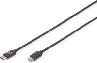 Digitus AK-300138-010-S USB-kabel USB 2.0 USB-C stekker, USB-C stekker 1.00 m Zwart