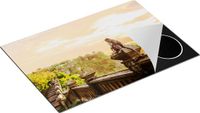 Chefcare Inductie Beschermer Aap op de Uluwatu Tempel in Bali - 75x55 cm - Multicolor