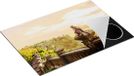 Chefcare Inductie Beschermer Aap op de Uluwatu Tempel in Bali - 75x55 cm - Multicolor