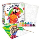 Sentosphère 3904501 Schilderen op nummers, schilderset voor kinderen, motief: papegaai, knutselset, creatieve set, DIY