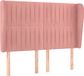 vidaXL Hoofdbord met randen 147x23x118/128 cm fluweel roze