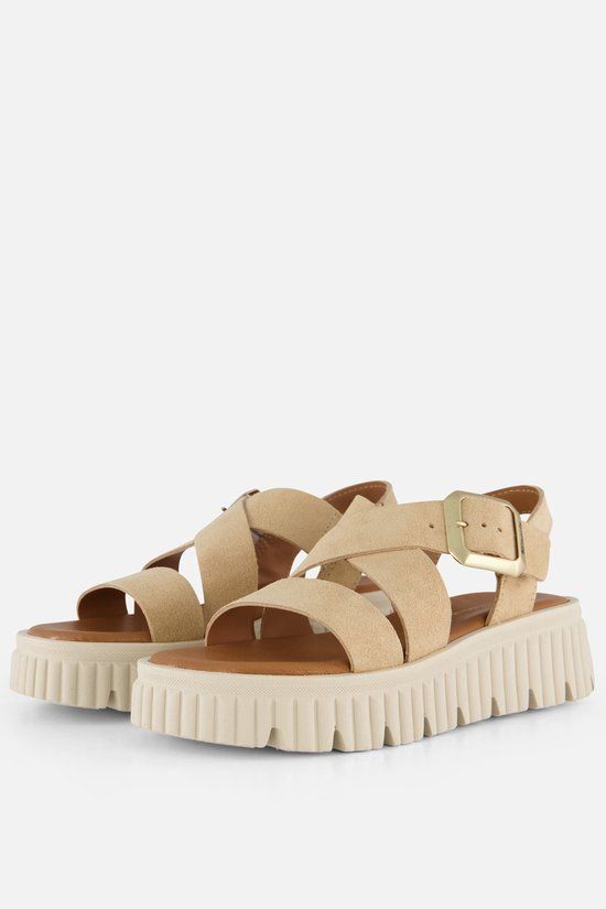 Tamaris Sandalen Beige Suède - Maat 39