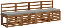 vidaXL - 1-delig - Bankkussen - VUGHT - 100% - Polyester - Grijs - 120 x 40 x 5 cm