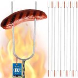 KOTARBAU® 10 Stuks Grillspiesen, Staal, 140 cm, Spiesen met Houten Handvat