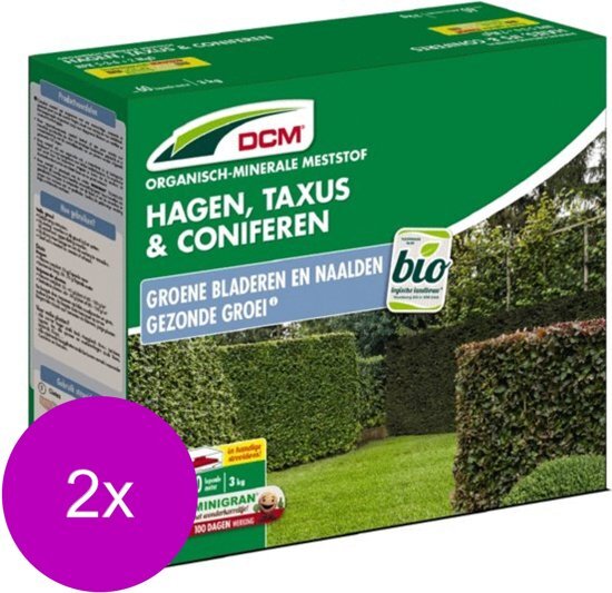 DCM Meststof Hagen & Taxus & Coniferen - Siertuinmeststoffen - 2 x 3 kg