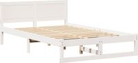 vidaXL Bedframe met hoofdeinde Wit 120 x 200 cm Massief grenenhout