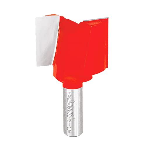 Freud 12-194: 1-3/4" Double Flute Straight Bit (Eclipse Grind) - Red