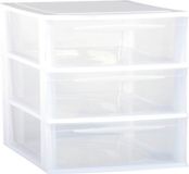 EDA Ladenkast/bureau organizer wit stapelbaar A4 met 3x lades L36 x B26 x H28 cm