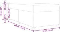 vidaXL Bedframe met matras, donkergrijs, 90 x 190 cm, fluweel