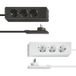 Häfele Fiche de contact de protection extra plate 230 V prise triple, noire